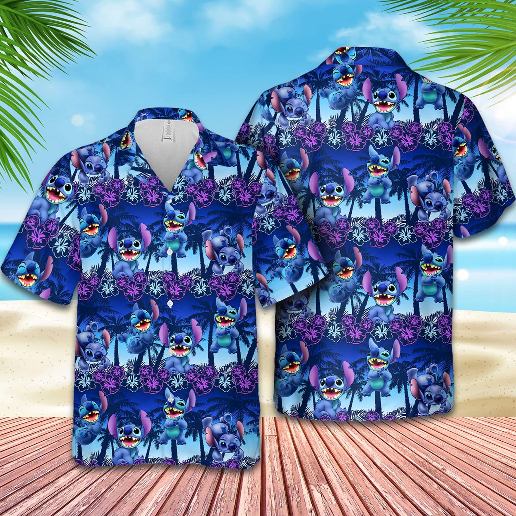 Discover Stitch Hawaii shirt Stitch Aloha shirt Stitch Disney Summer Button Up Shirt Summer Beach Trip Family Hawaiian Shirt Gift Idea for Father Day