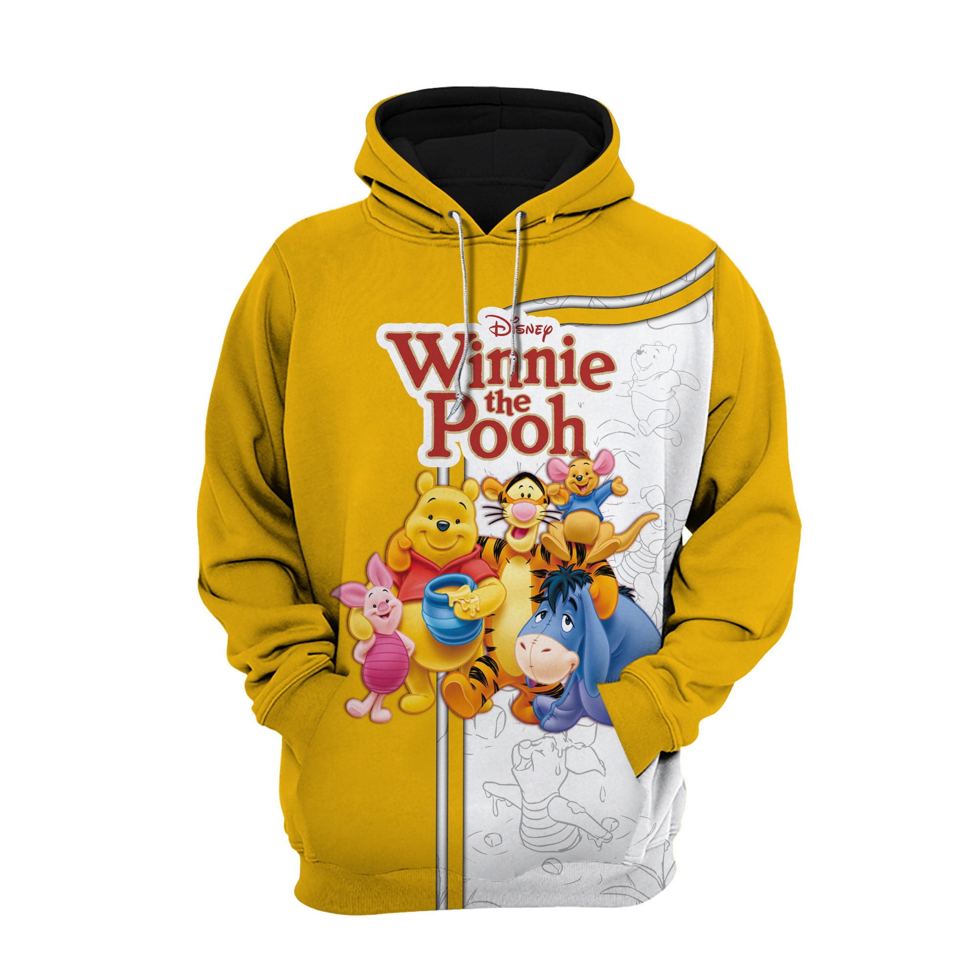 Discover Pooh Hoodie | Pooh Disney 3D Hoodie