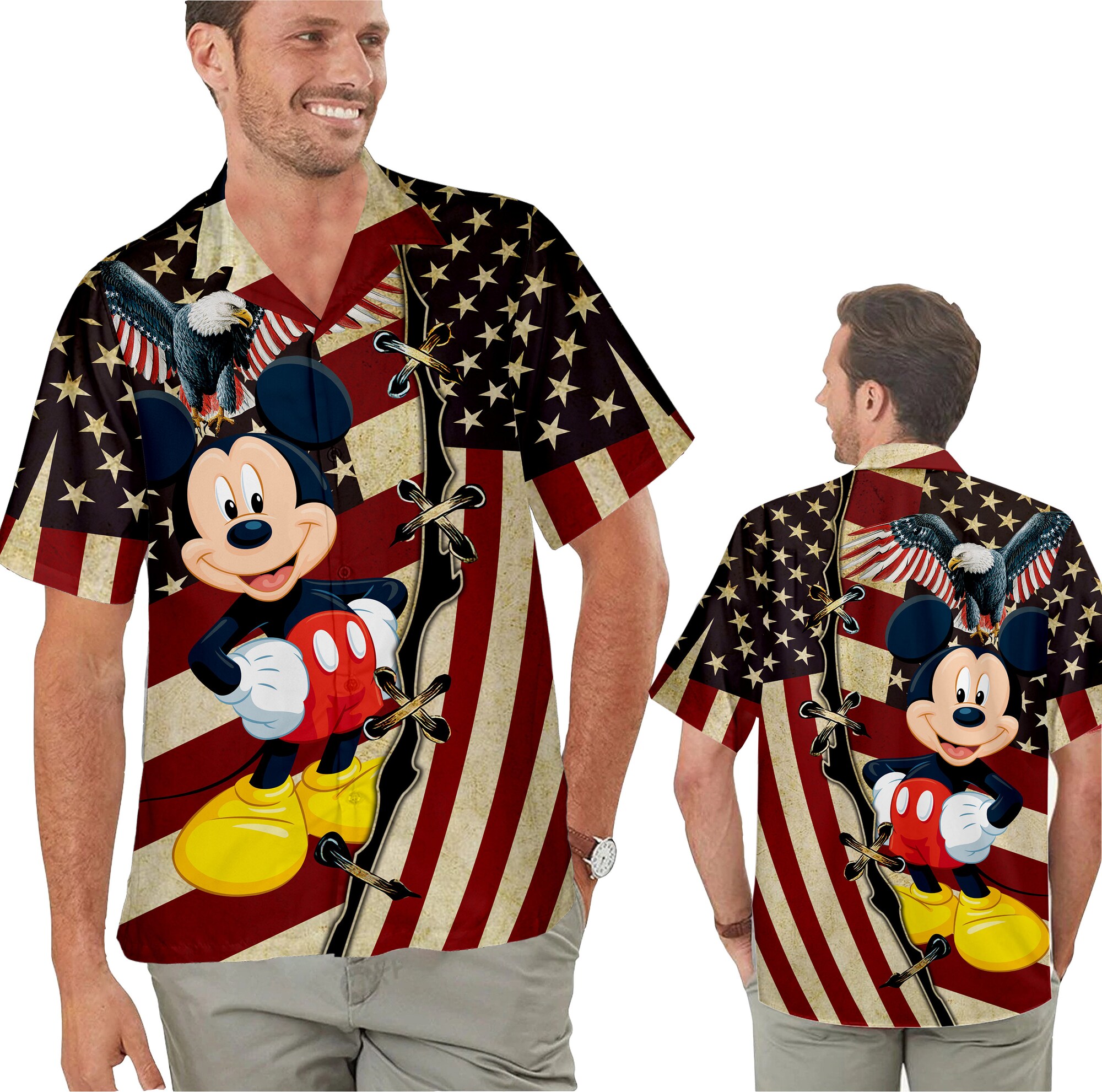 Mickey Mouse 4. Juli US Flagge Patriot Day Hawaiian Shirt Mickey Mouse 4. Juli US Flagge Patriot Day Hawaiian Shirt