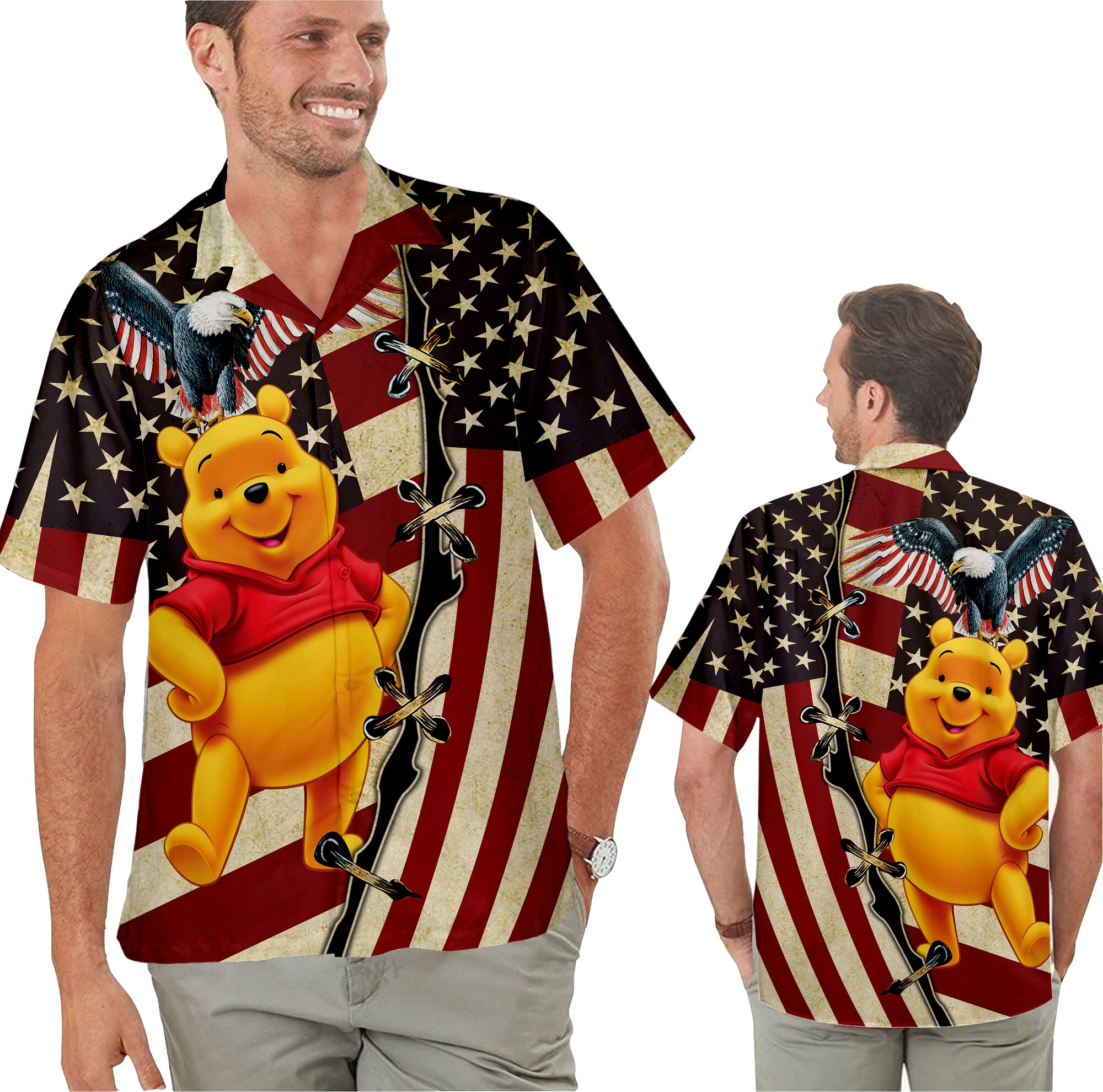 Pooh 4. Juli Hawaiian Shirts Pooh 4. Juli Hawaiian Shirts