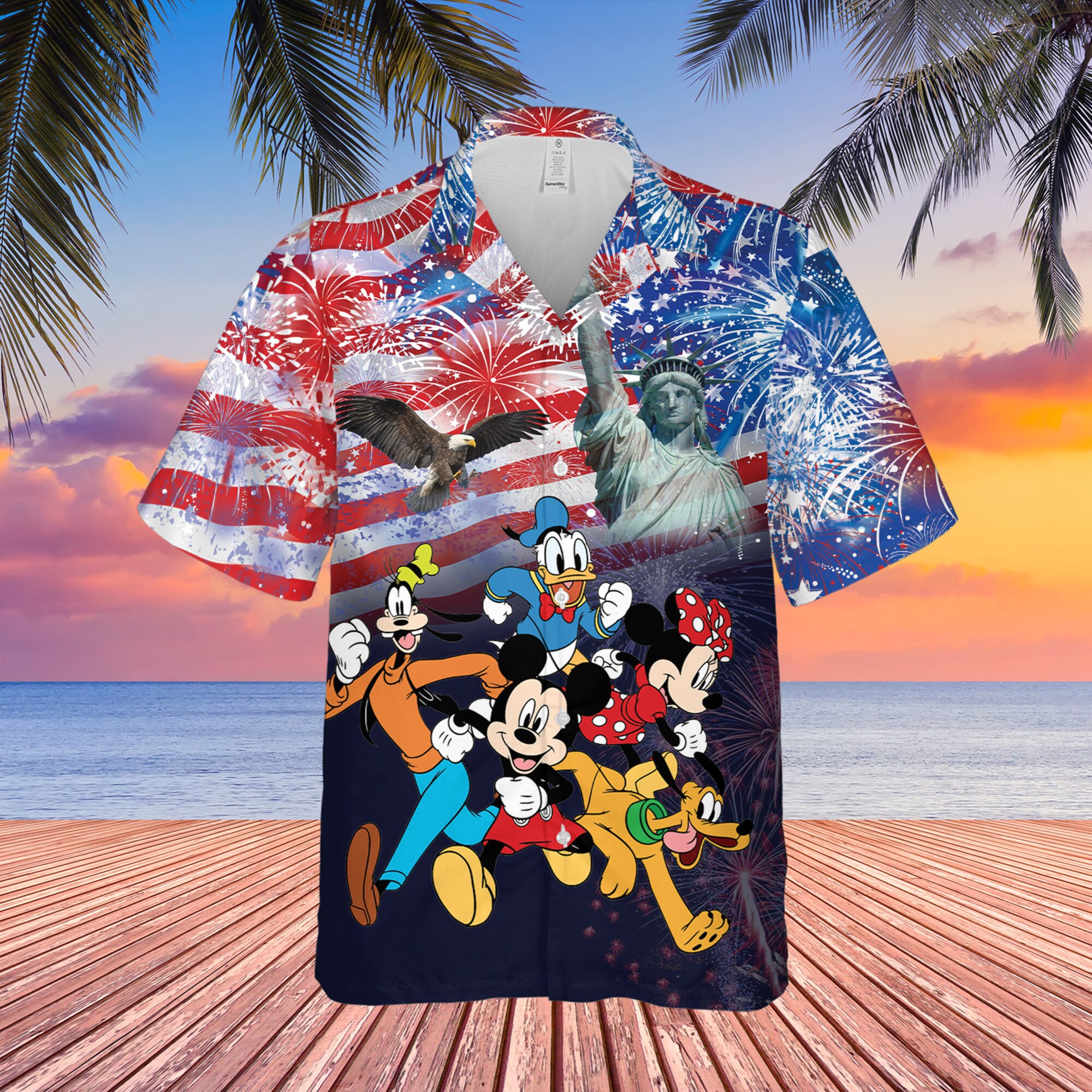 Mickey Minnie Goofy Donald Hawaiian Shirt Mickey Minnie Goofy Donald Hawaiian Shirt
