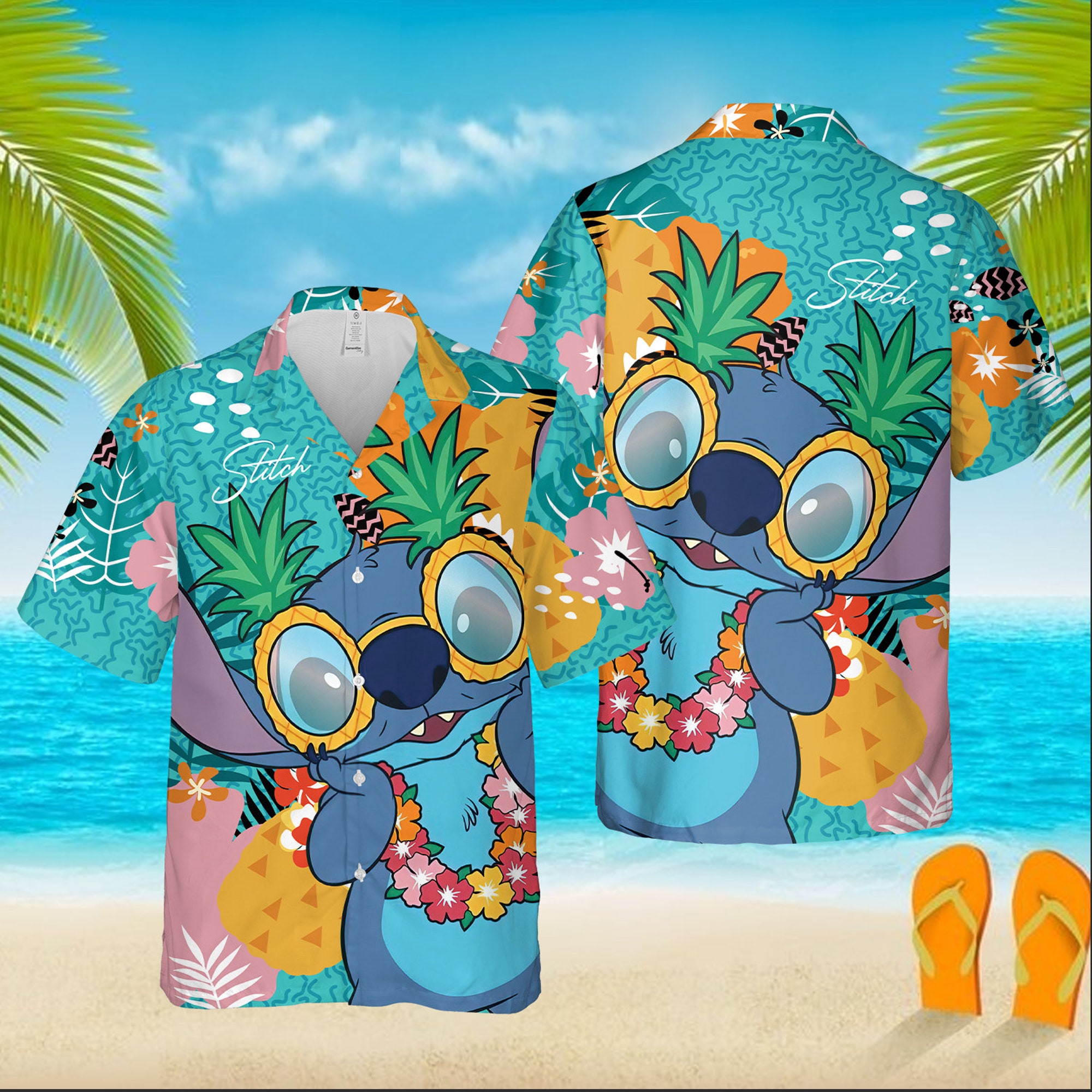Stitch Unisex Sommer Hawaiian Shirts Stitch Unisex Sommer Hawaiian Shirts