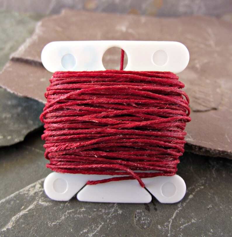 4 Ply Red Waxed Linen Thread Country Red Irish Thread 10 Yards Etsy