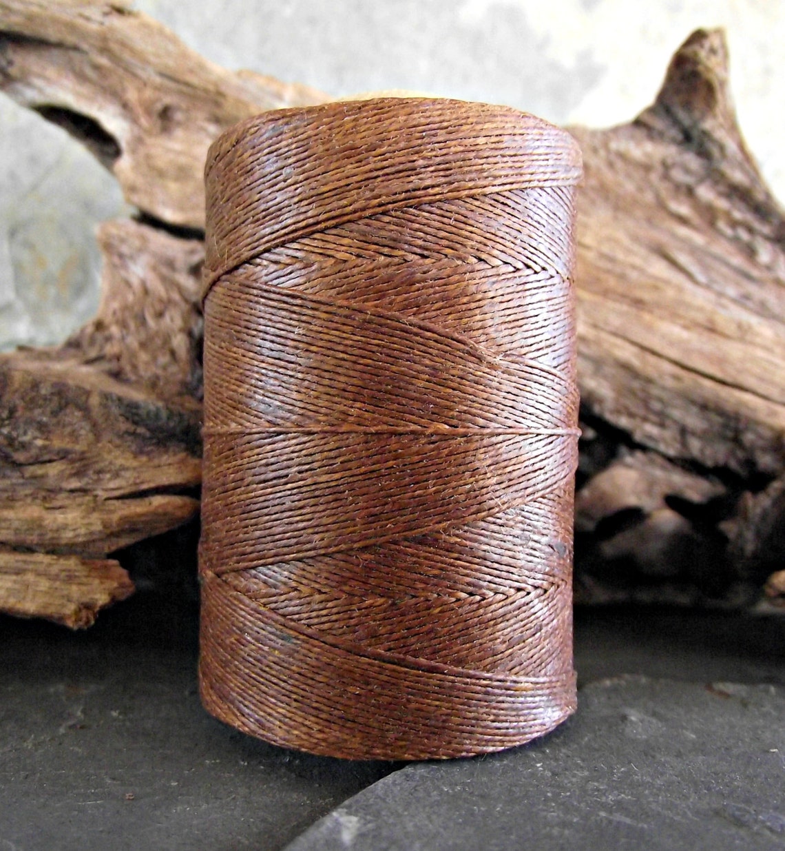 2 Ply Walnut Brown Waxed Irish Linen Thread 10 Yards Etsy