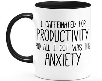 Funny business woman gift mug for stress relief - aid the mental health of your coworker with a humorous take on anxiety in the workplace