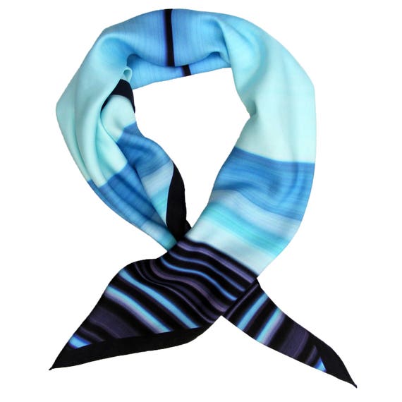 小物 Hand Printed Silk Scarf - blue 小物 Hand Printed Silk Scarf - blue Amazon.com: Designer
