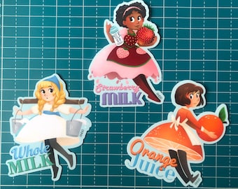 Beverage Themed Vinyl Stickers