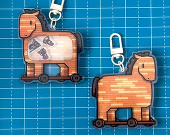 A "Totally Normal Horse" Acrylic Shaker Keychain