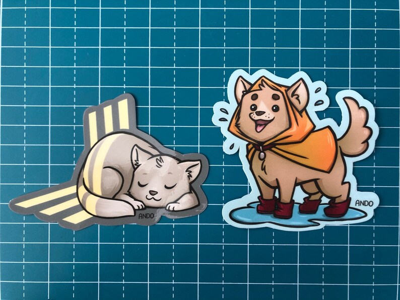 Cat and Dog Vinyl Stickers - Etsy