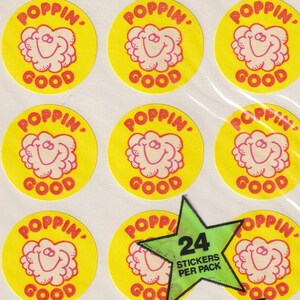 Vintage Trend Matte Scratch & Sniff Stinky Stickers Popcorn Peanuts