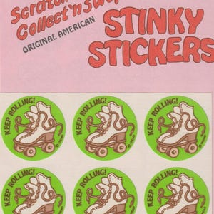 Vintage Trend Matte Scratch & Sniff Stickers in Original Package Roller Skates