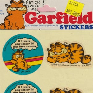 Vintage 1978 Garfield Kats Meow Stickers