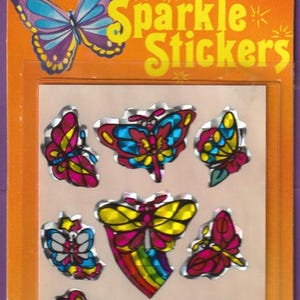 Vintage Star Bright SPARKLE Stickers Schmetterlinge