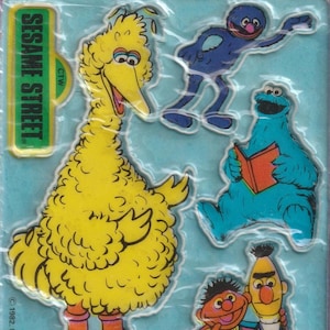 Vintage 1980s Sesame Street Puffy Stickers