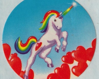 Pegatina vintage de Lisa Frank UNICORNIO n.º 2