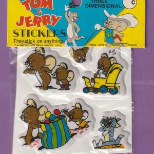 HTF Vintage 1980s Tom & Jerry Puffy Stickers #2