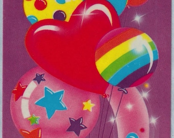 Vintage 1982  Lisa Frank Sticker Mod RAINBOW HEARTS