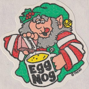 Vintage LARGE  Trend Scratch & Sniff Sticker EGG NOG