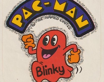 Vintage NAMCO 1980s GLITTER Pac Man Sticker BLINKY - Etsy