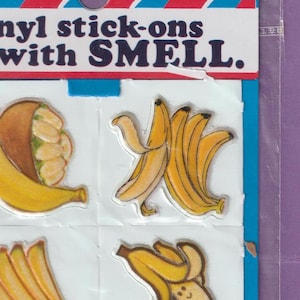 Stickers vintage PUFFY BANANA des années 1980 à gratter et à renifler JAPON