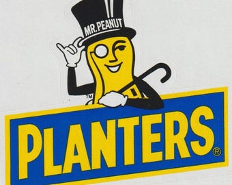 Vintage 1990 Planters Peanut Sticker