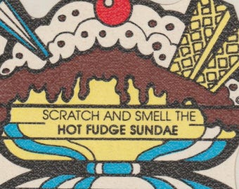 Vintage Mello Smellos Scratch & Sniff Sticker HOT FUDGE Sundae
