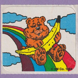 Vintage 3 M Scratch & Sniff Sticker BANANA Bear