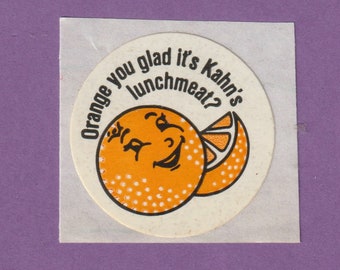 ZELDZAME Vintage Kahn's Scratch & Sniff Sticker ORANJE