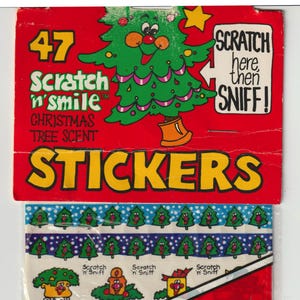 Stickers Spindex Scratch N Sniff vintage des années 1980 NOL