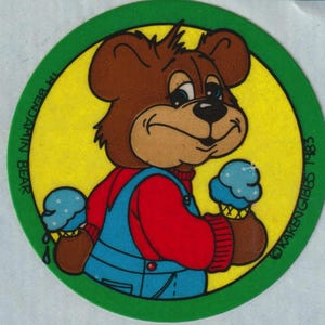 Vintage 1980’s Benjamin Bears By Karen Gibbs Sticker Module #3
