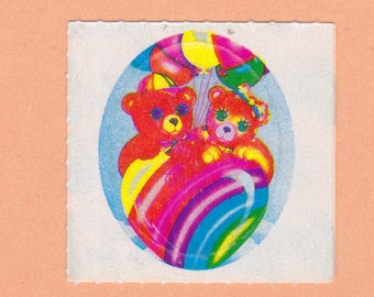 Vintage Lisa Frank Sticker Mod Rainbow Balloon Bear