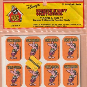Jahrgang 1981 Disney Schulhaus 72 BANANA GARDENIA Kratzer & Schnüffel Sticker VERSIEGELT
