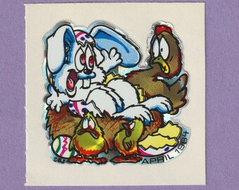 Vintage 1980s Prism Sticker Easter Bunny