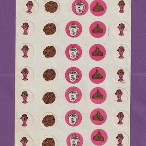 HTF 1981 Vintage CTP Sniffys Matte Scratch & Sniff Sticker Sheet SCHOKOLADE