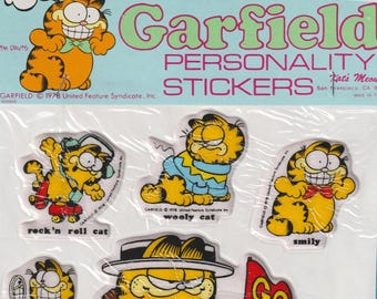 Vintage 1978 United Features Syndicate GARFIELD Puffy Sticker Pack