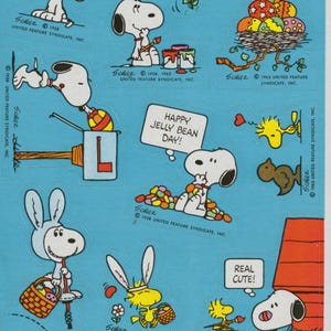 Vintage 1980s HALLMARK Peanuts SNOOPY Stickers EASTER