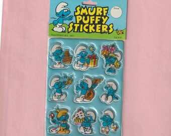 PUFFY SMURF Stickers 3"x 6.5" Sticker Sheet PUFFY SMURF Stickers 3"x 6.5" Sticker Sheet