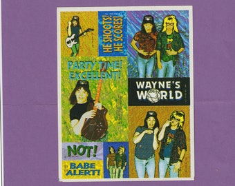Vintage 1980s Waynes World Sticker Sheet