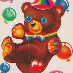 Vintage 198os Lisa Frank Floating Bear Light Switch Cover