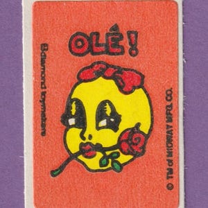 Sticker vintage à gratter et à renifler Mme Pac Man Rose Ole
