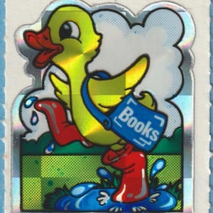 Vintage 1980s BJ  Prism Sticker Duck Books