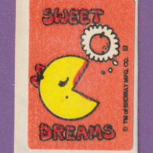 Sticker vintage à gratter et à renifler Mme Pac Man orange Sweet Dreams