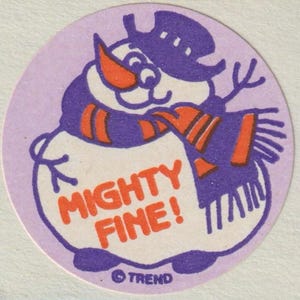 Vintage Trend Matte Scratch & Sniff Sticker SNOWMAN
