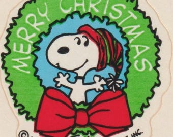 Vintage Peanuts Snoopy Christmas Sticker