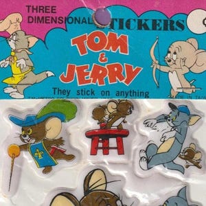 HTF Vintage 1980s Tom & Jerry Puffy Stickers #5