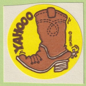 Sticker vintage tendance mat à gratter et à renifler, BOTTES EN CUIR