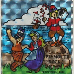 Vintage 80er Jahre Prism Aufkleber Plymouth Rock NOVEMBER