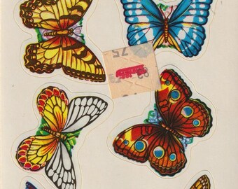 Vintage DENNISON Stickers BUTTERFLY Seals