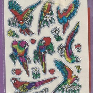 Vintage 1980 Glitters Parrot Prism Aufkleber VERSIEGELT