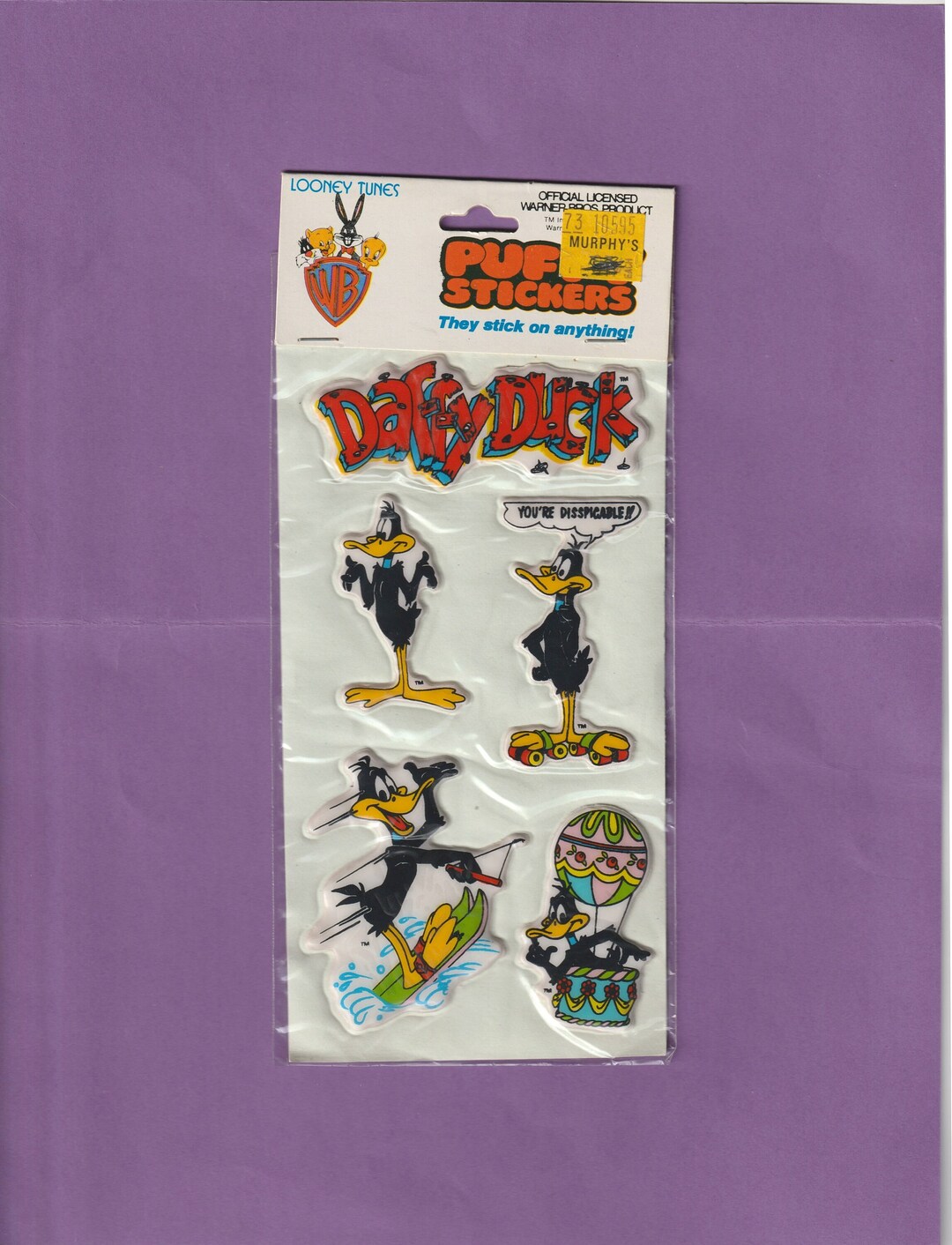 Vintage Warner Bros. Daffy Duck Puffy Stickers SEALED - Etsy